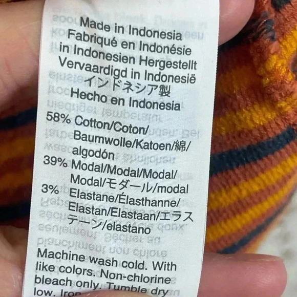 Madewell XS Audio Knot-Front Tank Top Striped Rust Navy Blue Yellow Gold L8971 - Picture 7 of 9